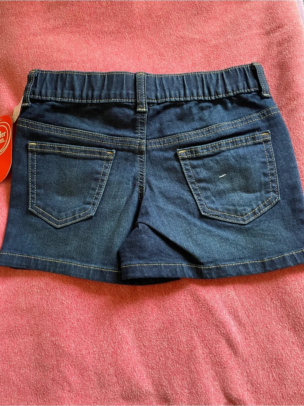 wonder nation Navy Blue Denim Shorts with Contrast Stitching